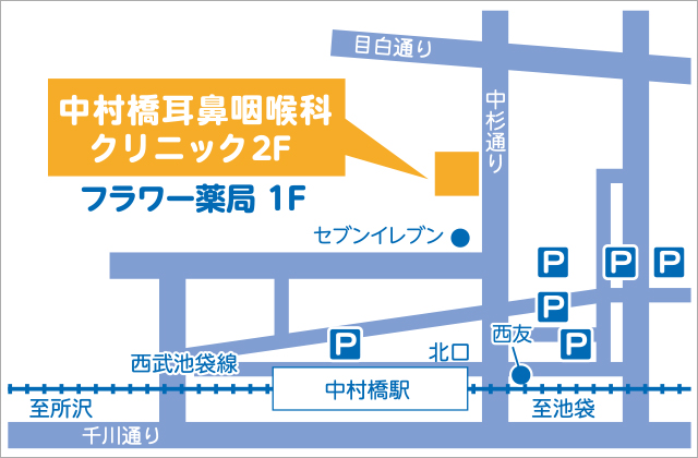 中村橋耳鼻咽喉科クリニックの地図